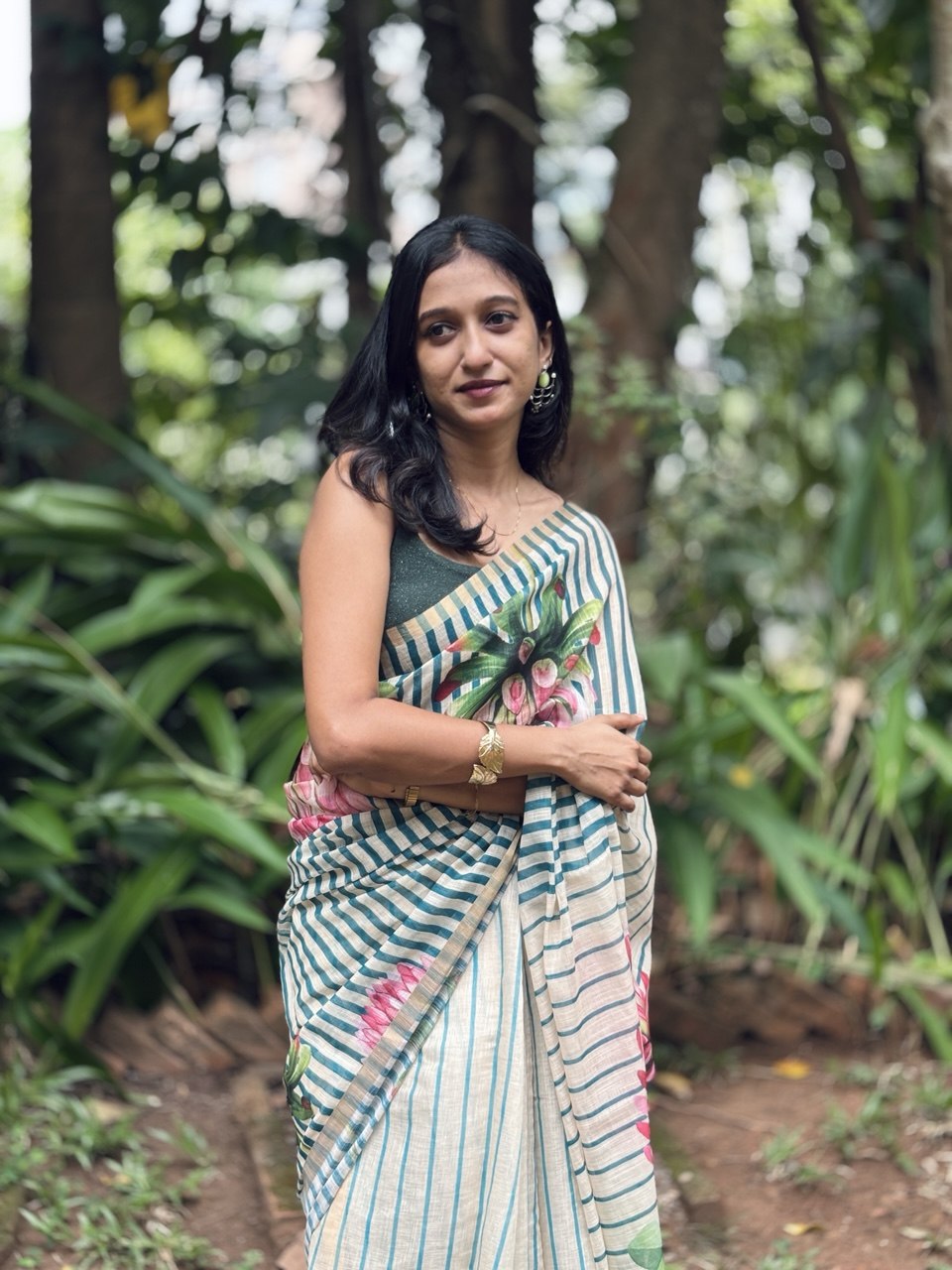 SEMI LINEN SAREE -(WS147)