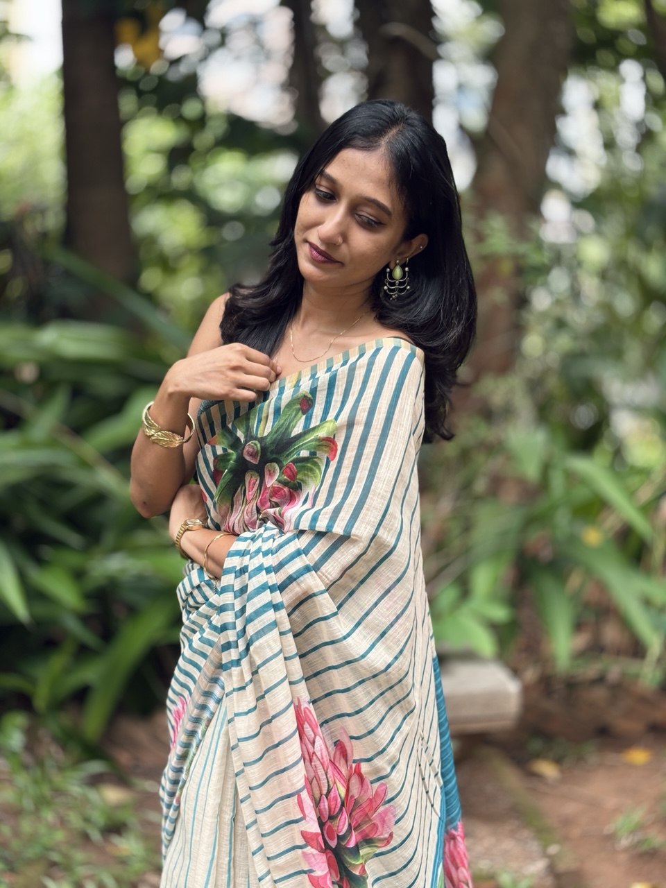 SEMI LINEN SAREE -(WS147)