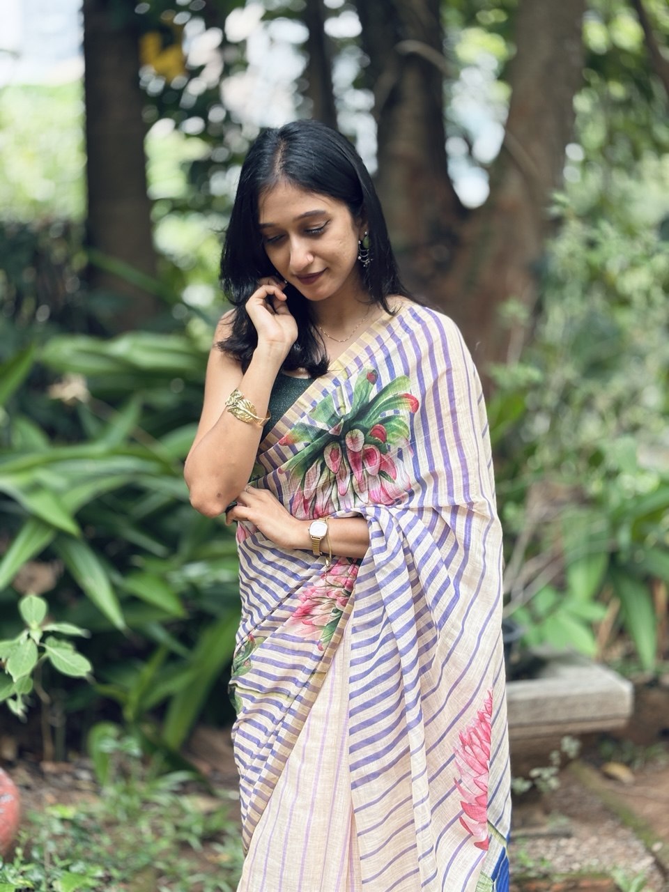 SEMI LINEN SAREE -(WS148)