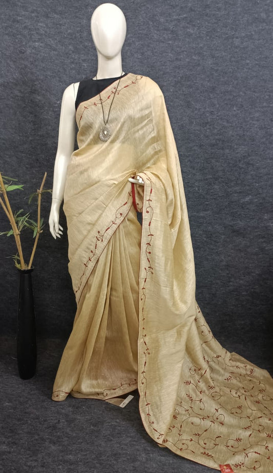 Linen Silk Saree  ( code- 114ds)