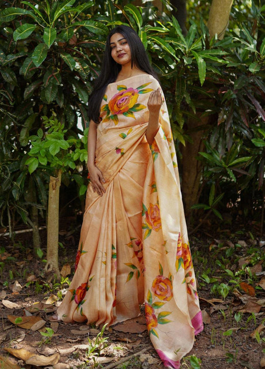 Floral Silk Saree ( code- FS03)