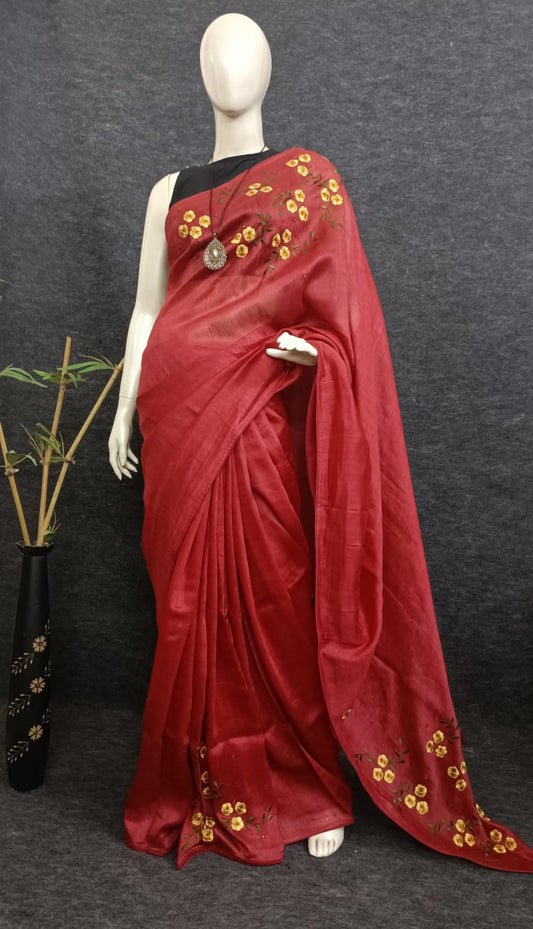 Linen Silk Saree ( code- 122ds)